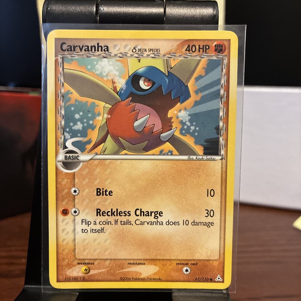 Pokemon Holon Phantoms Carvanha Delta Species Vintage Card 61/110 LP 2006 PK0054